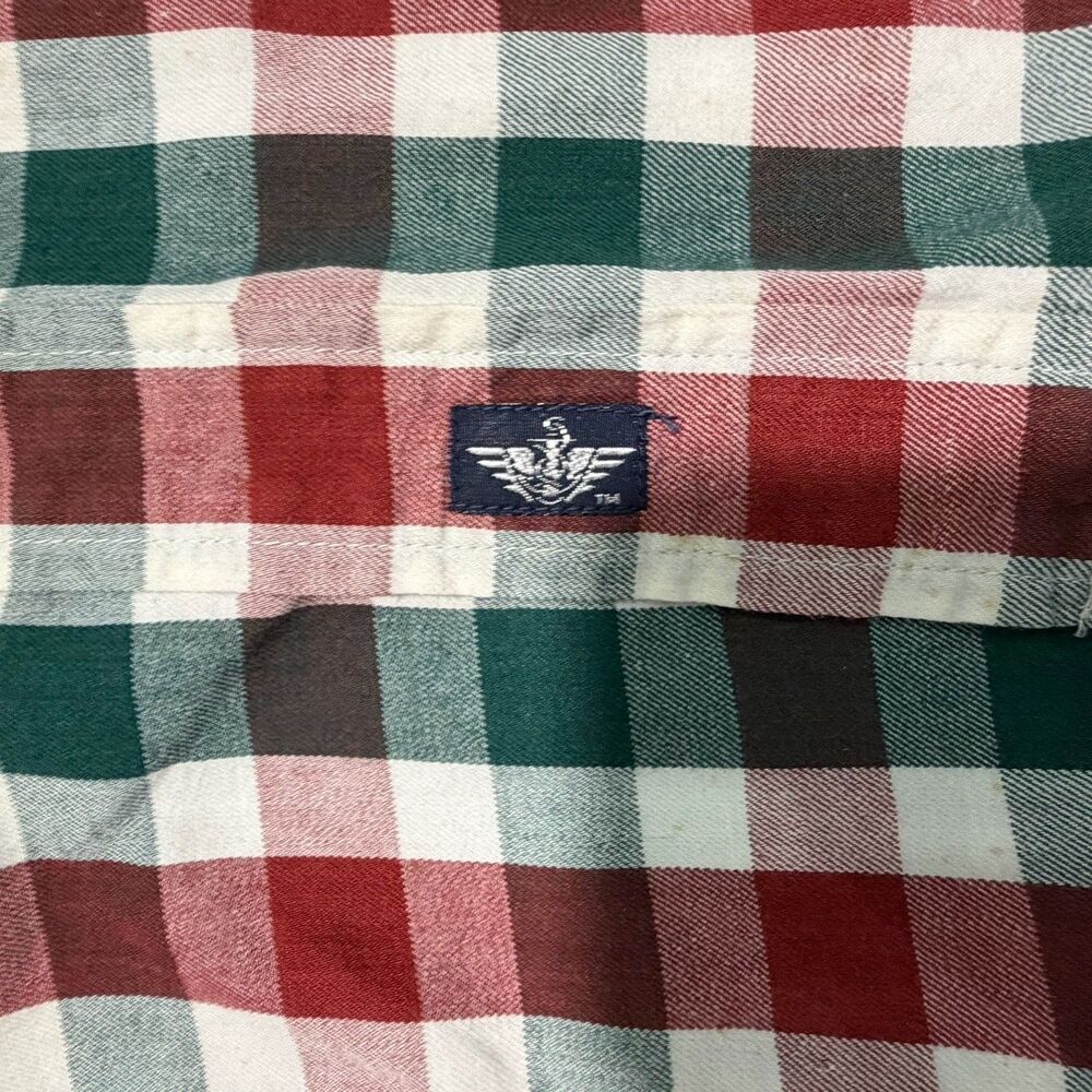 Dockers Mens Long Sleeve Plaid Button-Up Shirt Size L Red Green Cotton - Picture 2 of 10